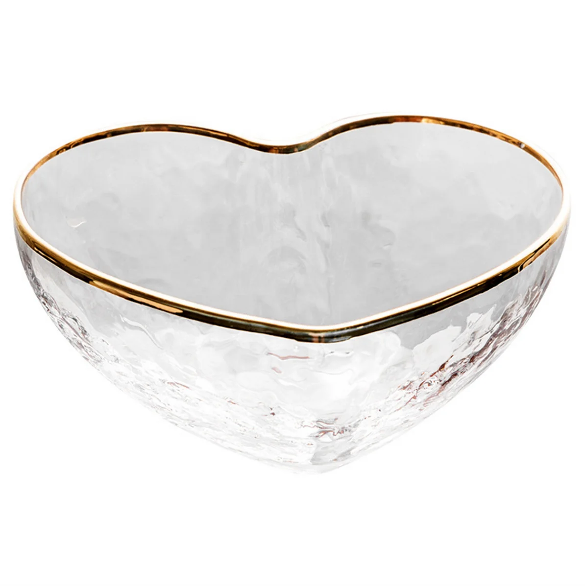 

Customize Heart Shape Gold Rim Bowls For Glass Salad Mixing Fruit Kitchenware Microwave Safe Tableware Pink Glass Salad Bowl