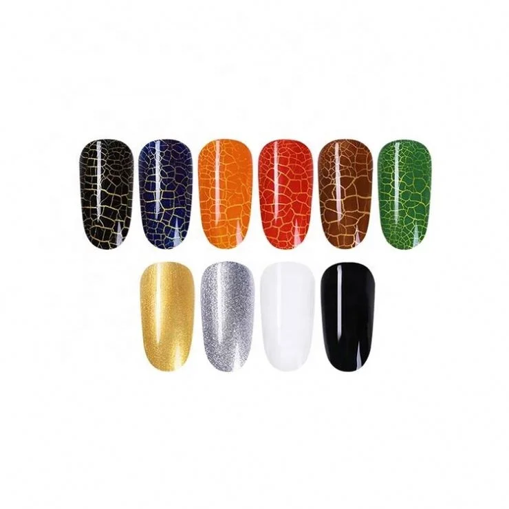 

Crackle Gel Polish Factory Crystal Glitter Color Uv Gel Create Your Own Brand Paint Crack Effect Nail Gel, Hot 6 colors