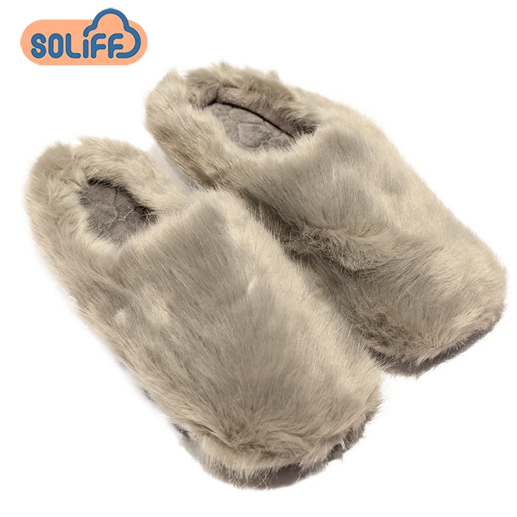 

warm non-slip winter flat fashion fur fluffy home slippers