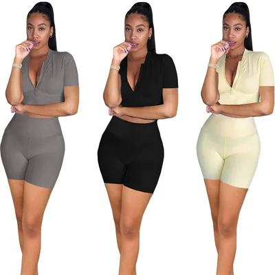 

2021 Womens clothing Two piece set women shorts two piece set pure sport ladies wear