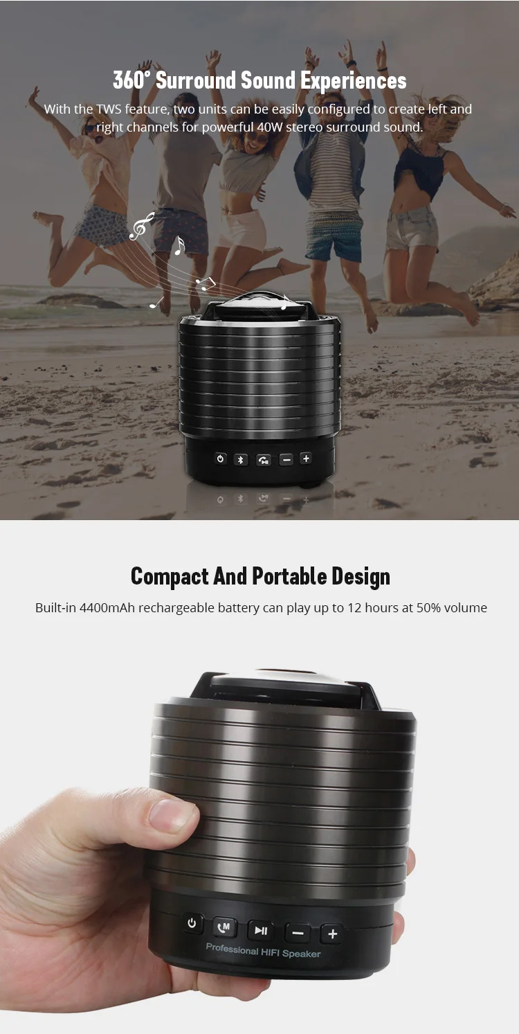New Design Superior Stereo True Wireless DJ Bluetooth Sound Box With BT connect - ANKUX.COM