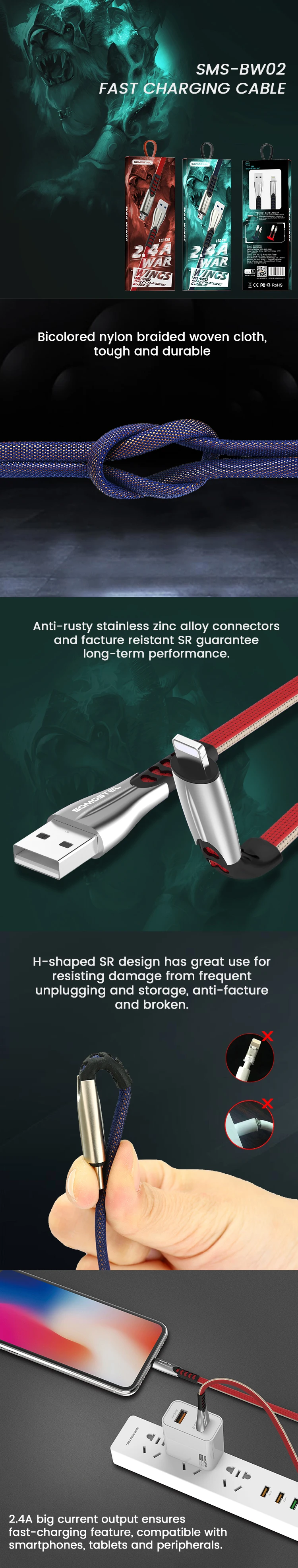 Original Wholesale Cable Fast Charging Charge Data Usb Charger Cable For iPhone 6 7 8 X Xs Xr - ANKUX.COM