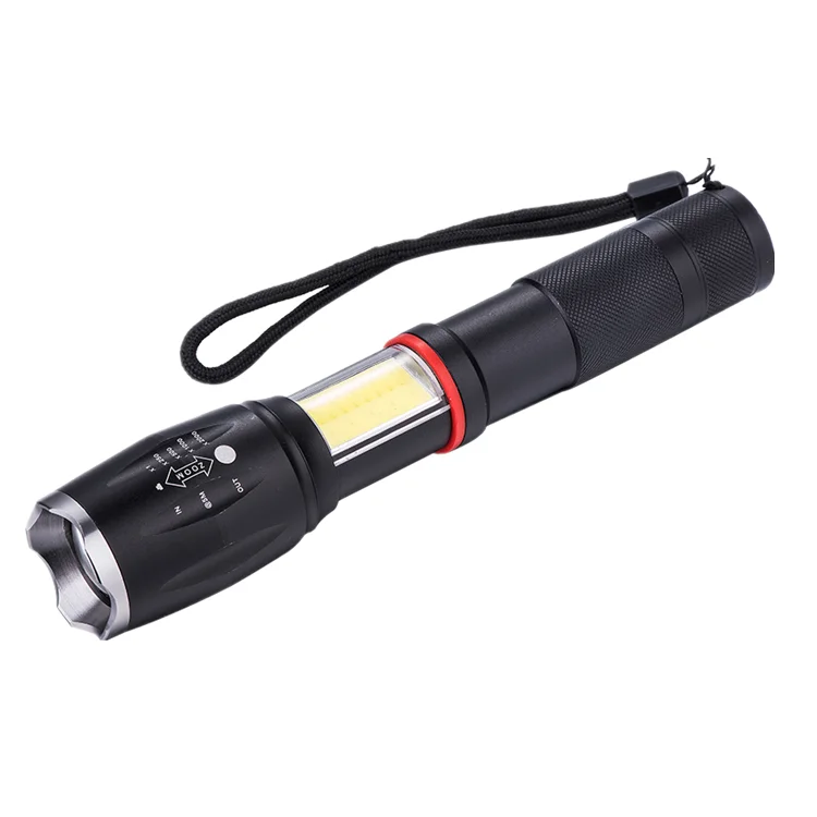 Waterproof Telescopic Zoom Aluminum Strong Magnetic 18650 rechargeable COB XML T6 Working Led Flashlight Tacical Torch Light