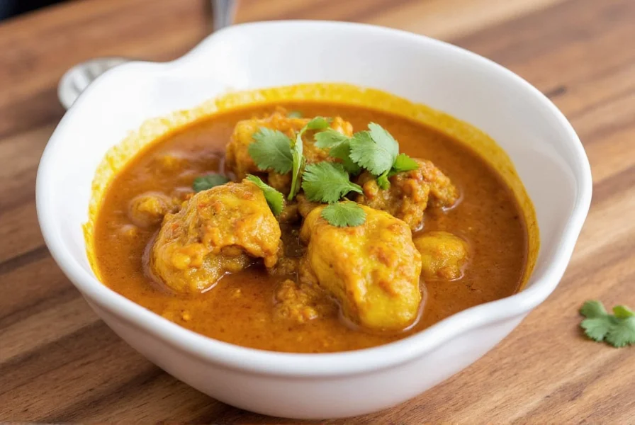 Bowl of aromatic curry with rice