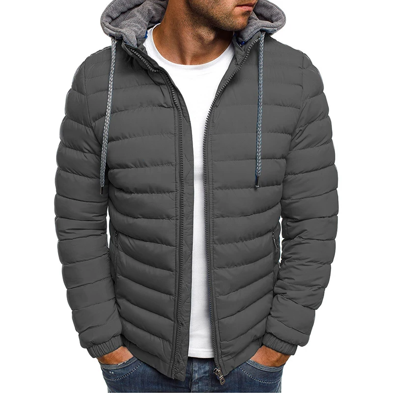 

100% Polyester winter padding puffer jacket latest design outdoor hooded jacket for men