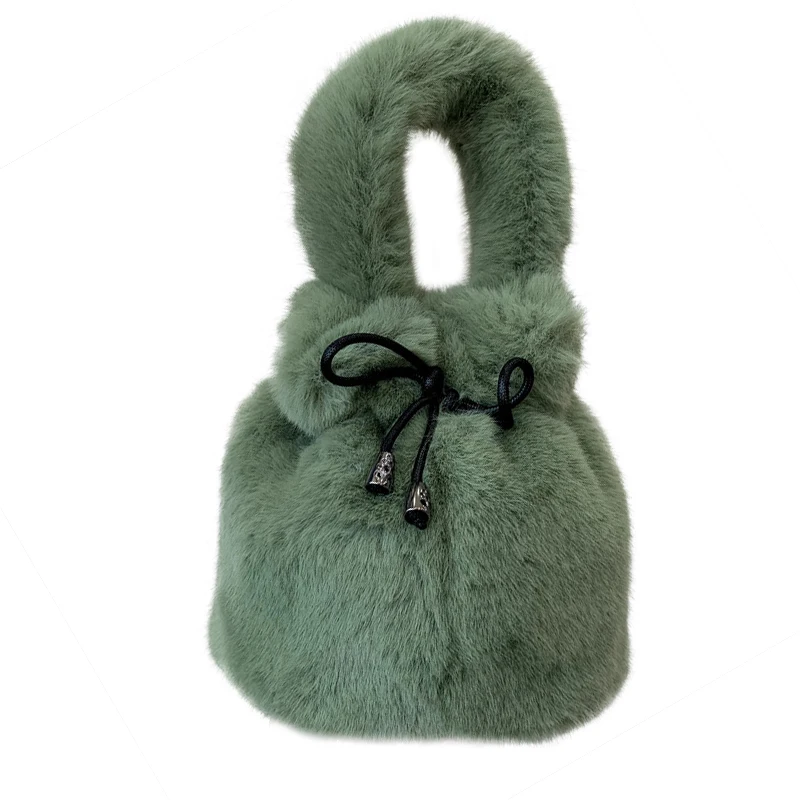 

Jtfur Faux Fur Hand Bag Fuzzy Handbags for Women Evening Handbags with alloy Shoulder Strap, Customized color
