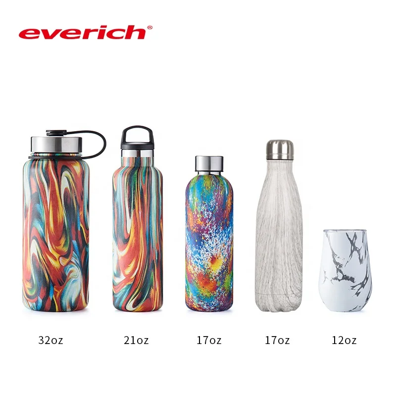 

Everich 32oz handle carabiner straw lid thermo tank double wall wide mouth water bottles insulated stainless steel water bottles