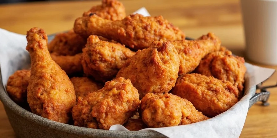 Serving Platter with Fried Chicken and Sides
