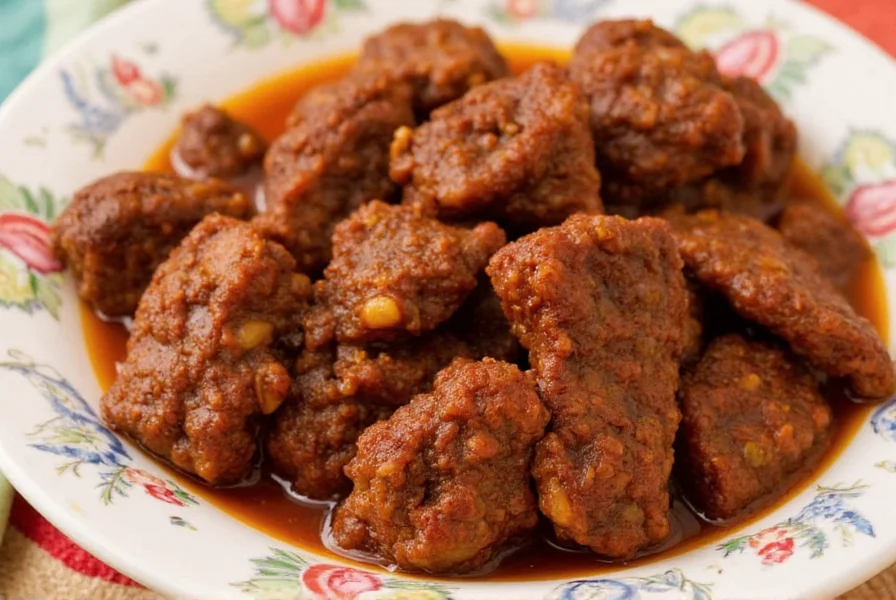 Carne adovada served with rice and beans