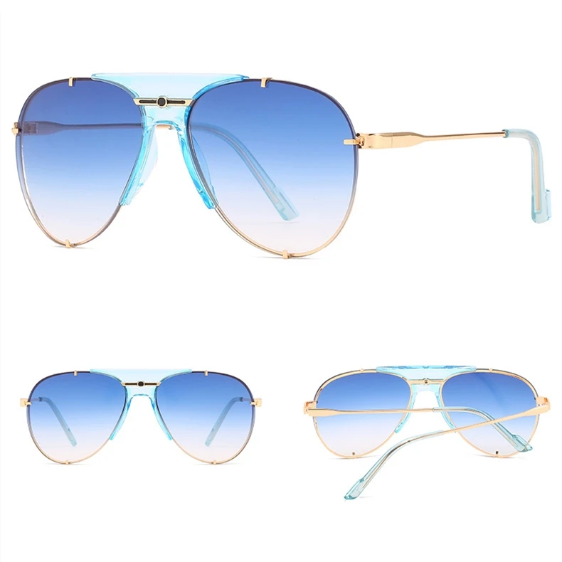 

DLL0740 ray band sunglasses aviation 80s vintage gradient color lens gold metal frame shades DL Glasses 2021 new arrivals gafas, Picture colors