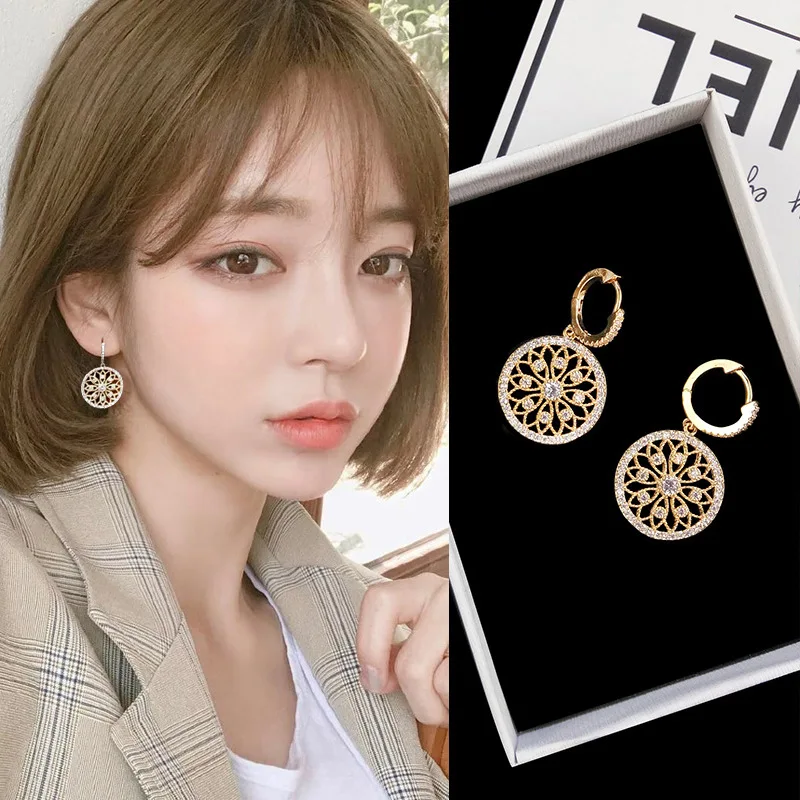 

Hot sale handmade statement gold plated korean earrings, As picture
