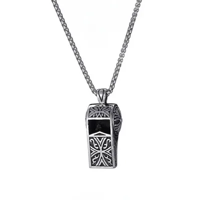 

MSYO New Ins Stainless Steel Necklace Fashion Hip Hop Necklace Exquisite Whistle Necklace, As shown in the picture