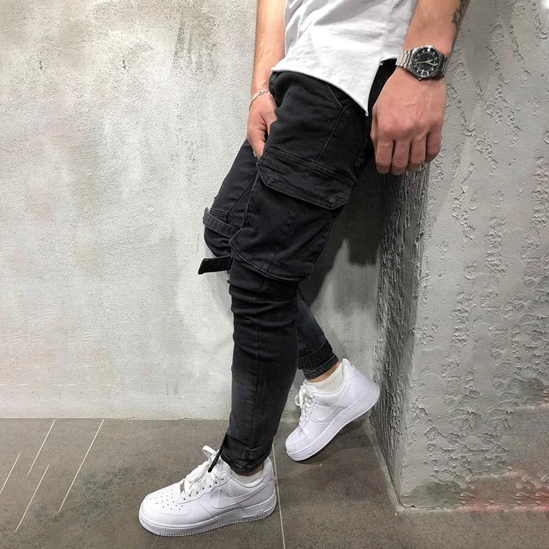 Jens Pant For Man Denim Trousers Stretch Skinny Ripped Black Name Brand ...