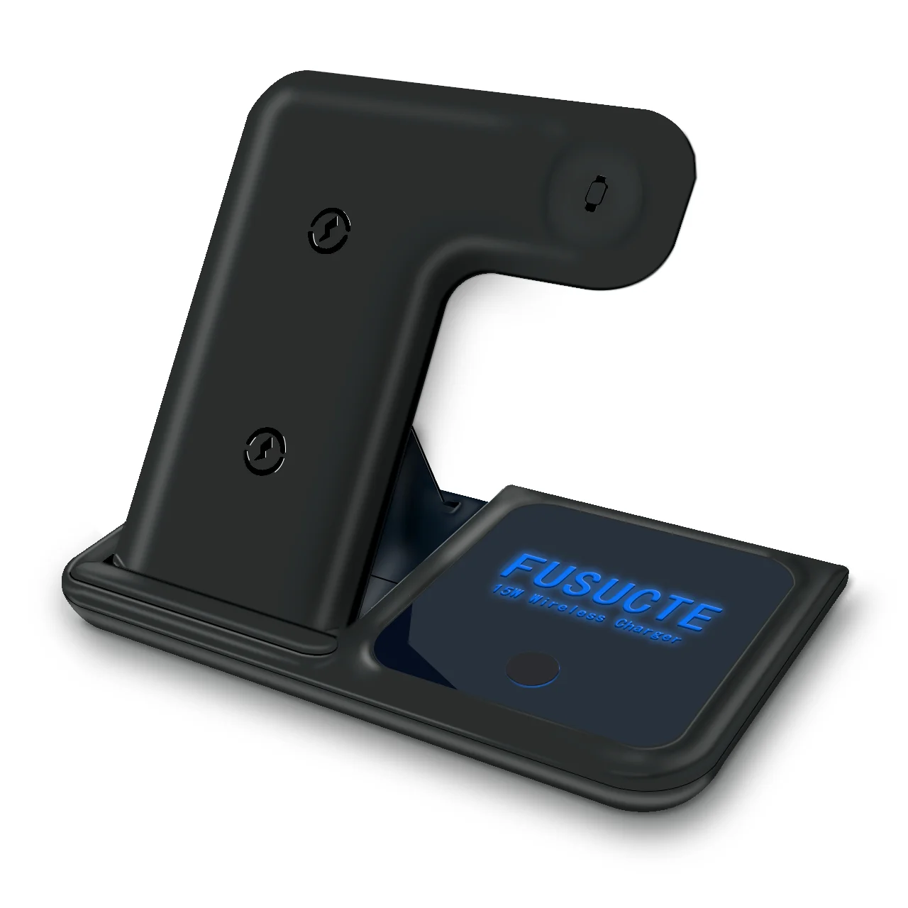 Oem Qi 15W Fast Charger Type C Foldable Cargador Inalambrico 3 En 1 Phone Charging Station Docking 3 In 1 Wireless Charger
