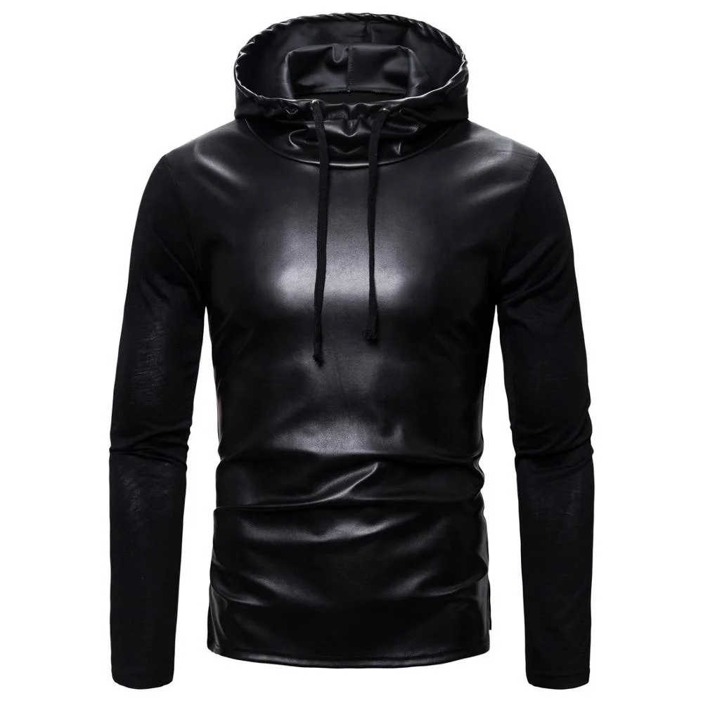 

2021 Custom Hot Selling Men Black Long Sleeve Casual Hoodie T Shirt