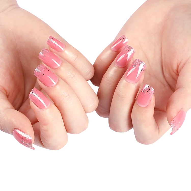 

New Coming False Nails Acrylic Short Square Natural Artificial Fingernails False Full Cover Press On Nail Tips