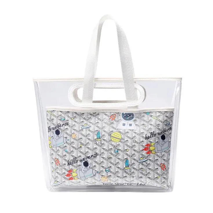 

Ladies bags 2021 new transparent printing two-piece shopping bag, Customized color