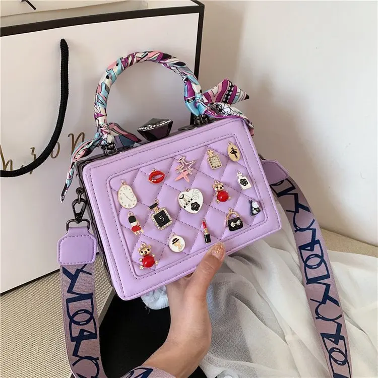 

2021 Good Quality Women Box Bag Lady Brand Purses Luxury Diamond Handbags