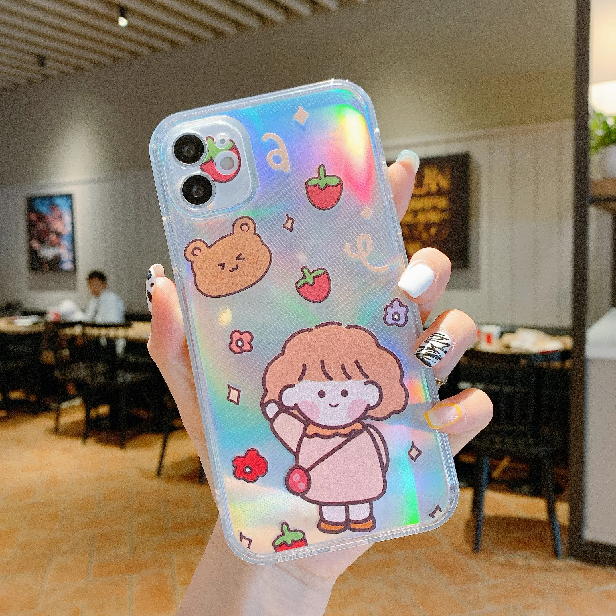 

Dropshipping Agent Luxury Brand Clear Cute Pattern Shockproof Cell Mobile Phone Case For Iphone11 11pro 11promax 12 12pro, Multi-color