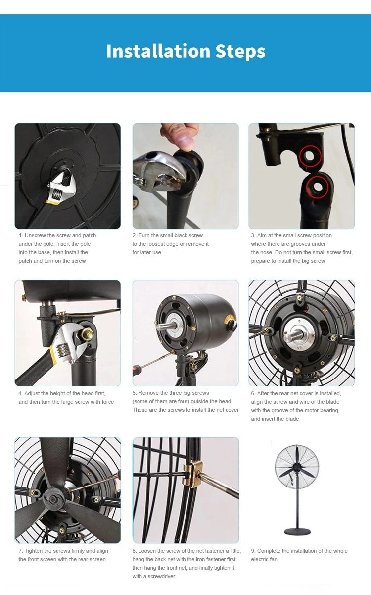 Powerful Industrial Wall Fan Cooling Summer Energy Saving Big Wind High