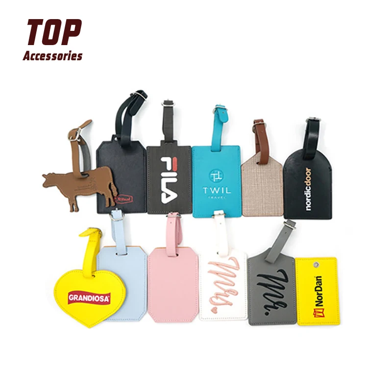

High Quality  Logo Genuine and Pu Leather Luggage Tags