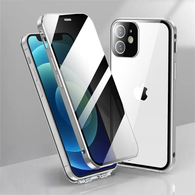 

Privacy Phone frameless Case For iPhone14 11 12 13 15 Pro Max Anti Peep Cell Phone Cover Full Protect New Mobile Phone Bags