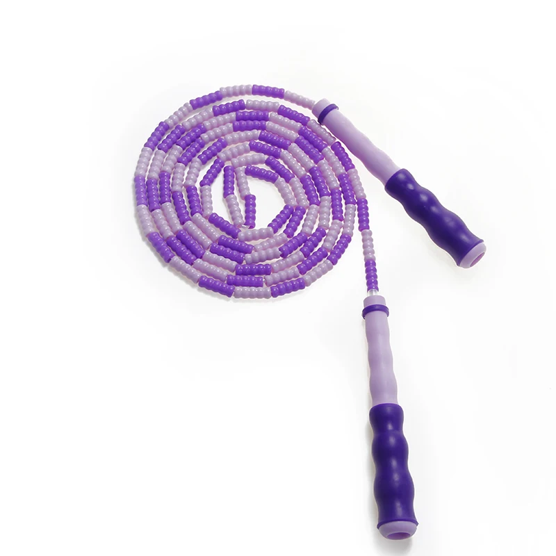 

Plastic Bead Jump Rope Tangle-Free Skipping Rope With Non Slip Grip Kid Fitness Equipment, Multi