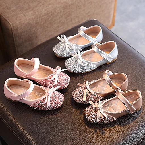 

zapatos para bebe 2021 New Children's spring shoes sequins sneakers lovely children party shoes flat shoes