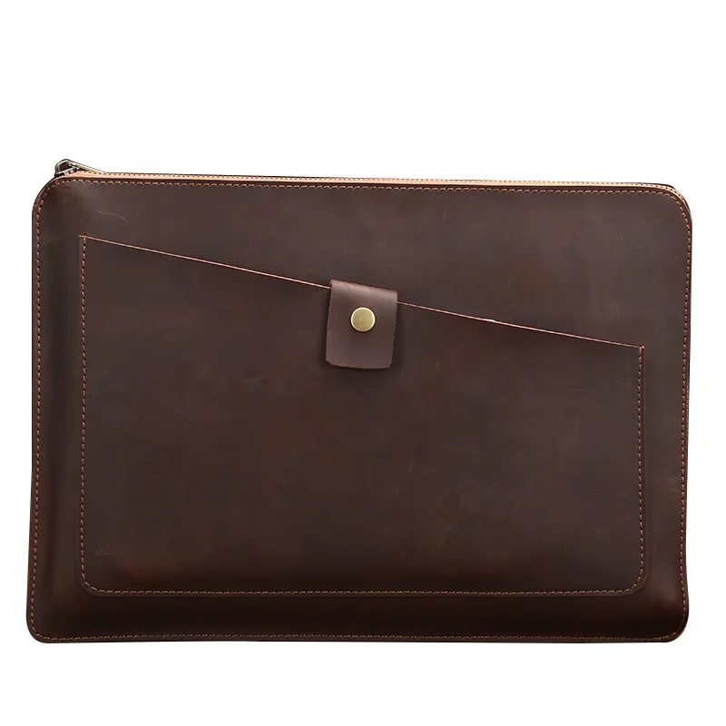 

Customzied 13 inch Mac pro 13.3 inch air pro full grain leather laptop messenger laptop case, Coffee/brown