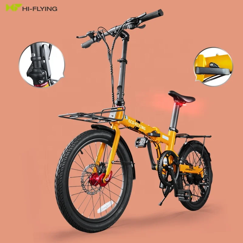 

EU Warehouse Bicycle Eco-flying 36V 250W Adult Folding Bike Electric Bicycle Fast Electric Bicycle, Green, dark grey, yellow, black