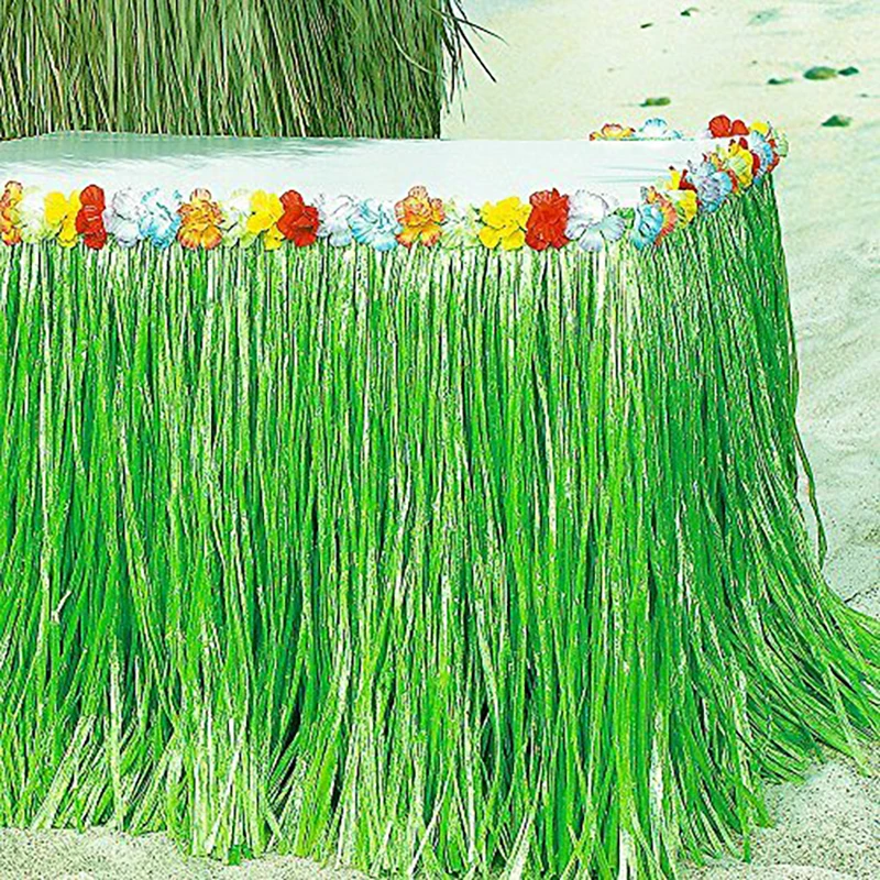 
Nature Grass Table Skirts Hawaii Table Decoration for party decoration 