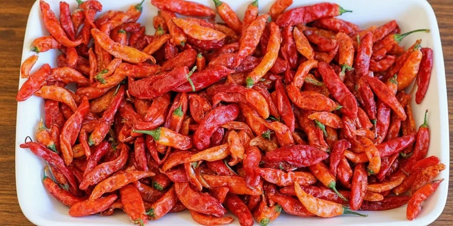 Pepper strips in air fryer during dehydration process