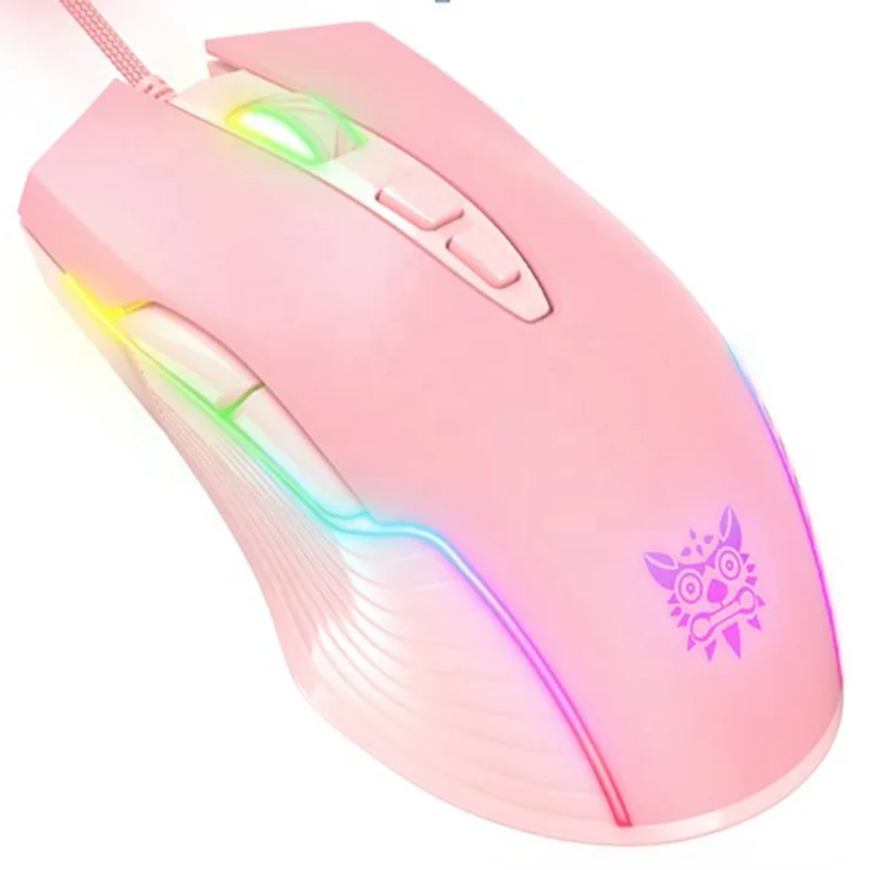 

ONIKUMA CW905 RGB Glowing Optical Gamer Mice Wired Pink Gaming Mouse For Profession Gamers