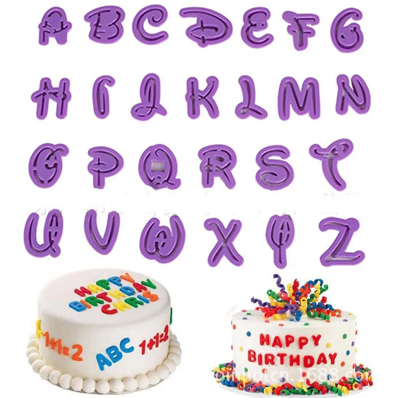 

Purple Letter Baking Tool Cartoon 26 English Letter Mold Biscuit Fondant Modeling Tool Making Crafts Tools Accessories Supplies