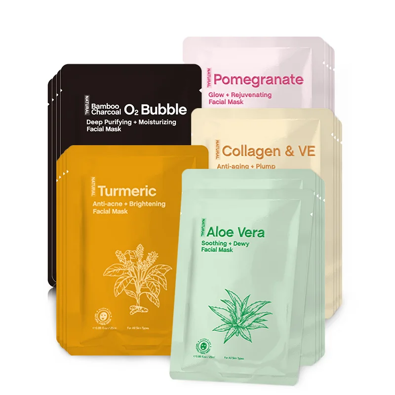 

OEM Rejuvenation Whitening Lifting Turmeric Full Face Collagen Facial Mask Sheet