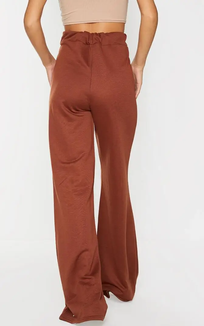 casual style womens high waisted wide leg track pants