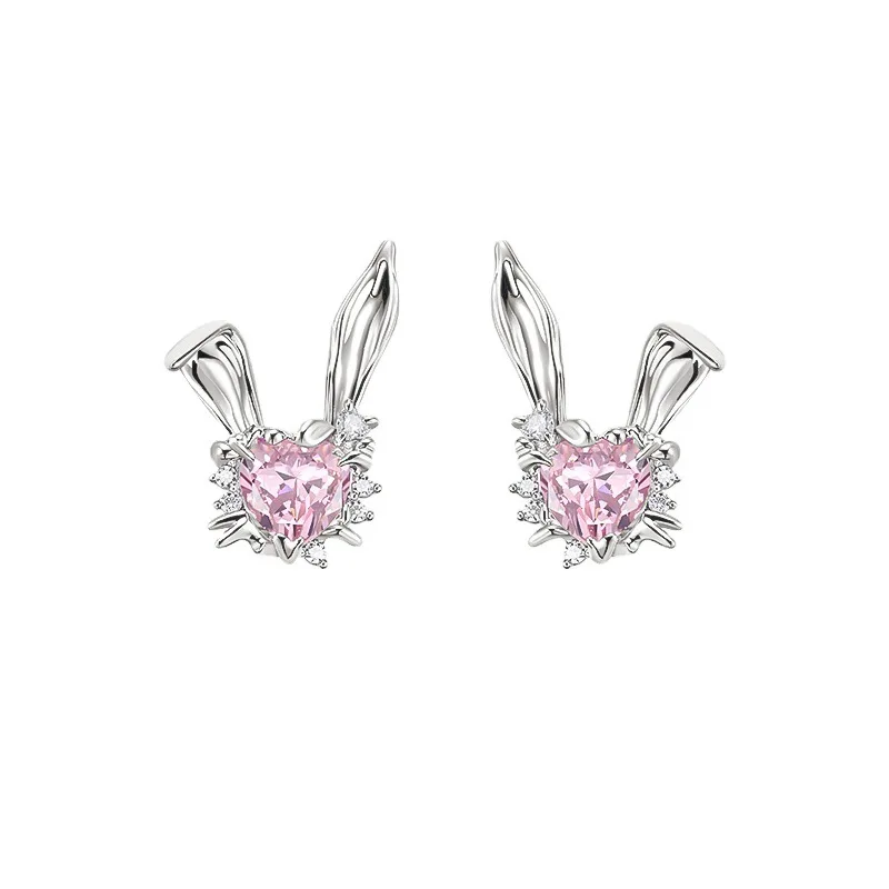 

2023 Luxury Rhinestones Rabbit Head Studs Earrings For Women And Girls Jewelry
