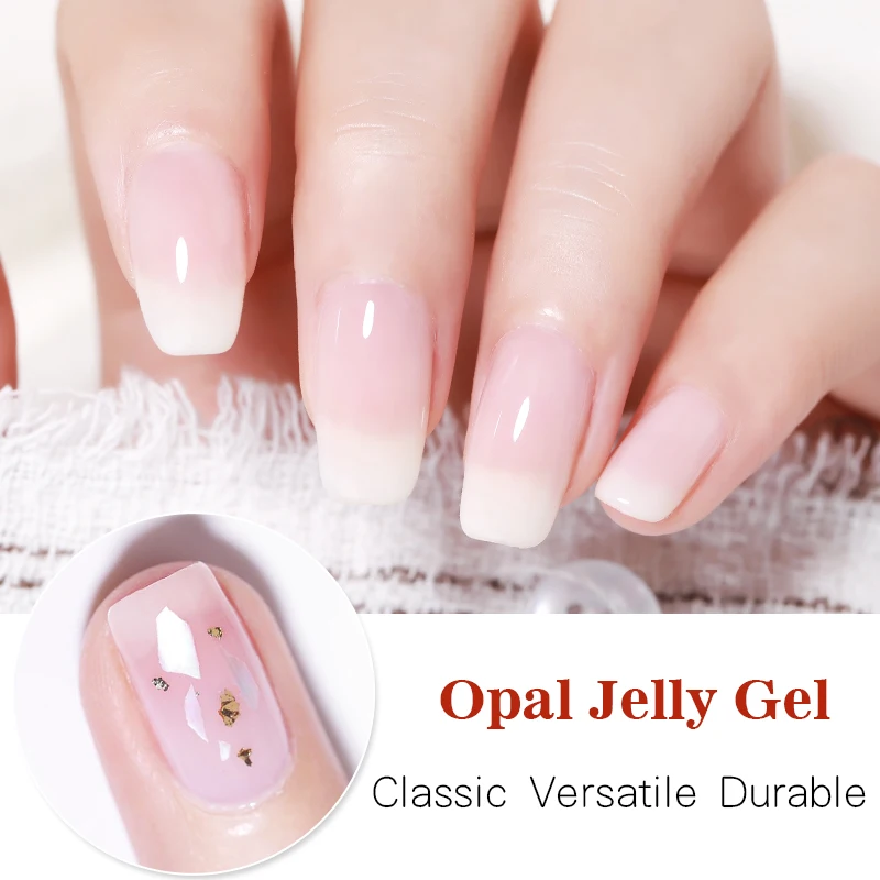 

BORN PRETTY PRO 15ml Opal Jelly Gel Nail Polish White Semi-transparent Nail Art Soak Off Gel Polish