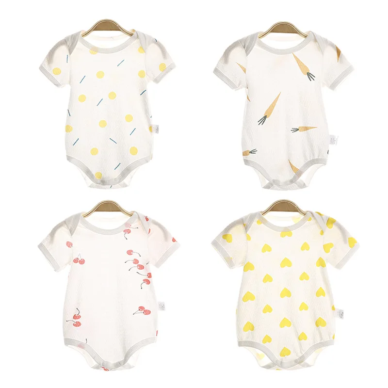 

summer thin section newborn child clothing short-sleeved romper triangle climbing one-piece outing baby girl clothes, Picture shows