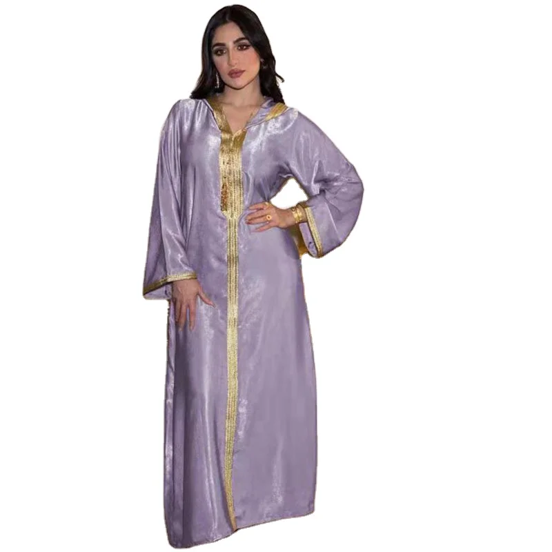 

CX65 Lace suede cannon Muslim robe for women, 4 colors