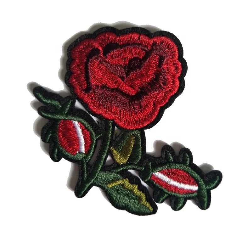 

Custom Fashion Flowers Design Embroidery Patches Badges Iron On Patches For Clothing Bags Jacket, Pantone color