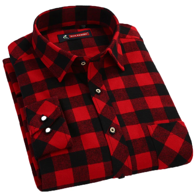 

hot sale Autumn male Dress Shirt Casual Plaid Shirt luxury Men Cotton mens long sleeve shirts for men