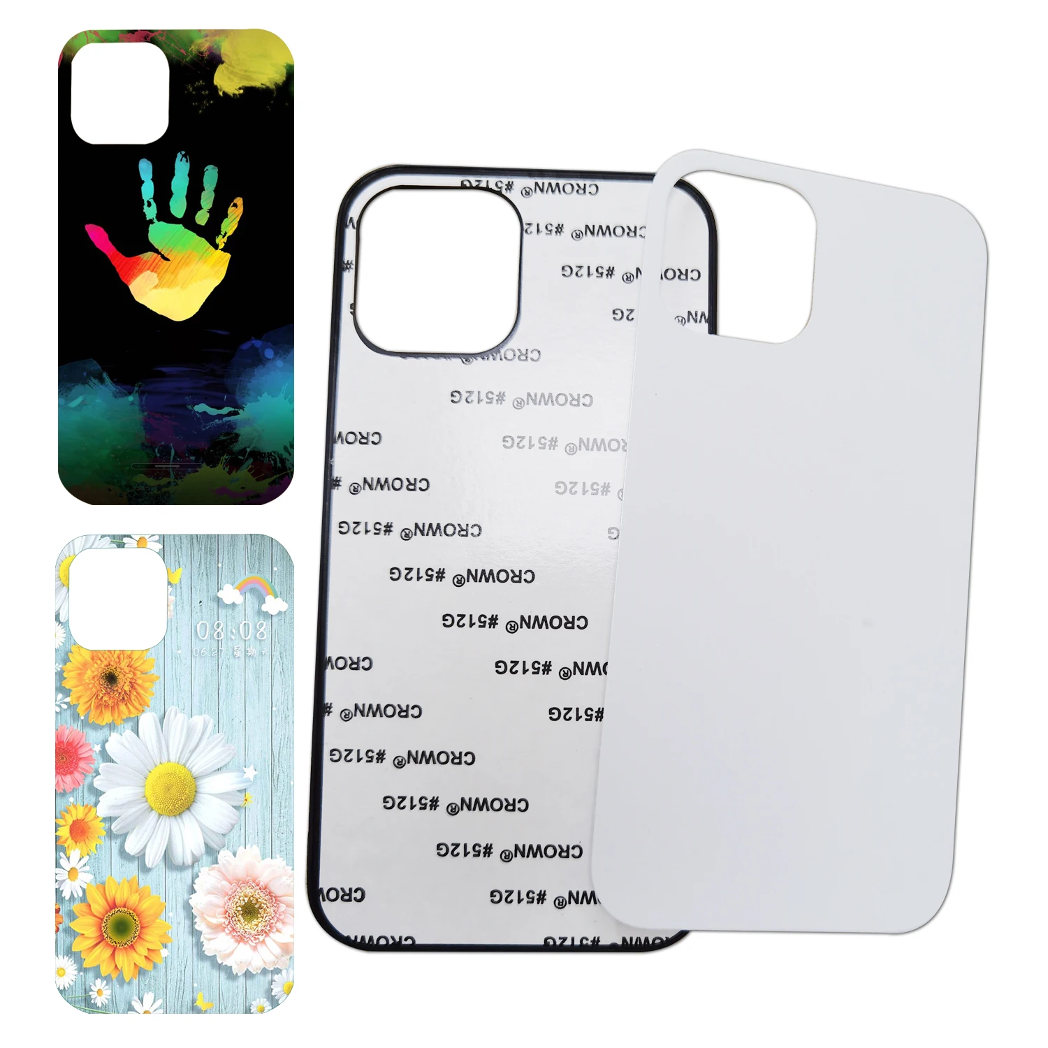 

Wholesale Sublimation Blank Phone Cover Rubber Edge Aluminum 2D Phone Case For iphone 12, White