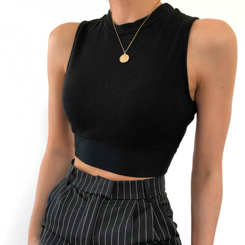 

Summer 2020 Sexy Yoga tops Backless Hollow Out Fitness Sleeveless Short Camisoles streetwear black lace up Crop Tops