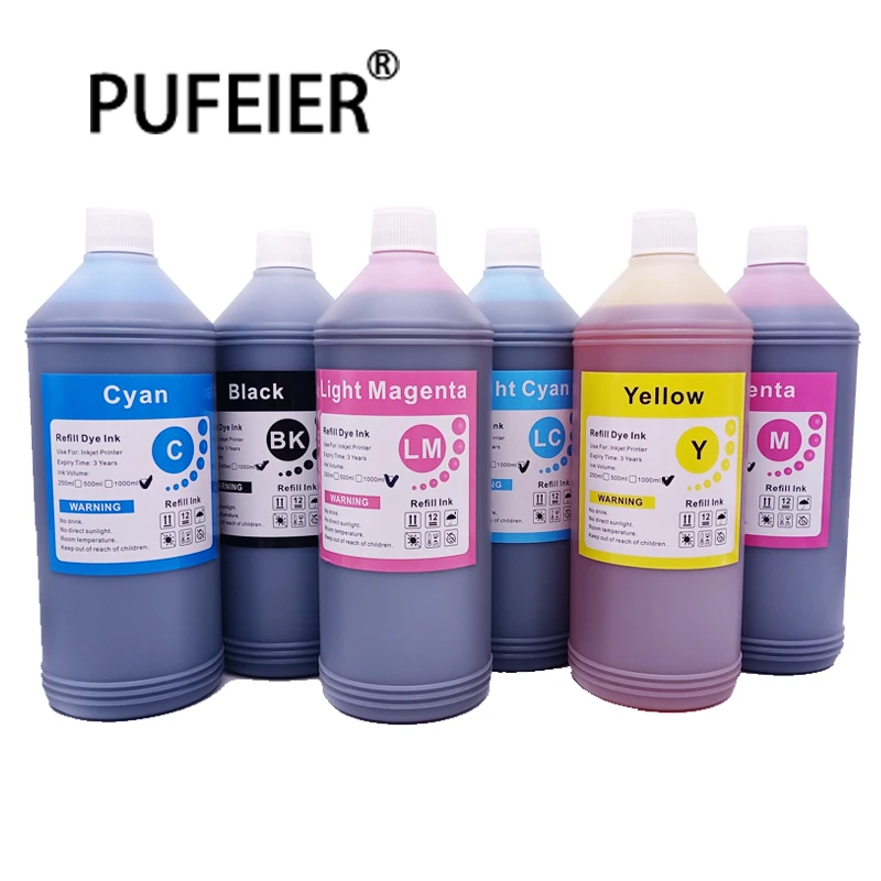 

1000ml Bottle Premium Refill Bulk Universal Dye Ink Compatible For Epson Canon HP Brother Inkjet Printer 1KG Printing Ink