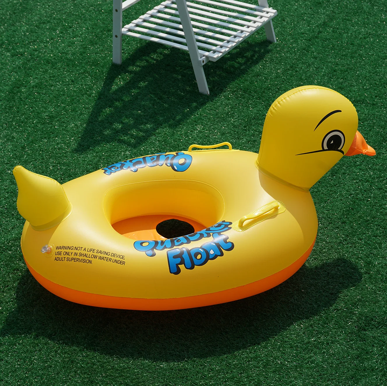 

Wholesale small yellow duck children's seat ring inflatable swimming rings environmental protection and safety for kids, Customized color