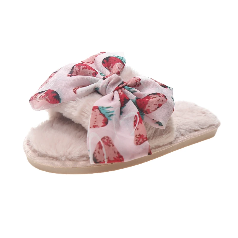 

Soft Plush Furry Female Open Toe Slides Fashion Slippers