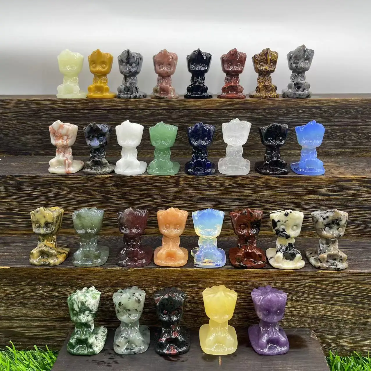 

1.5 inch small size cute crystal groot gemstones carvings crystal healing stones craft crystal groot