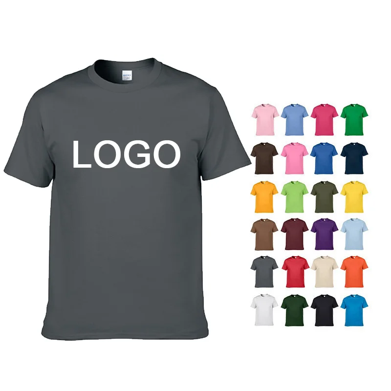 

Wholesale High Quality Mens Blank 100% cotton t shirt Custom Silk Screen printing Logo Printed t shirts, Customized color