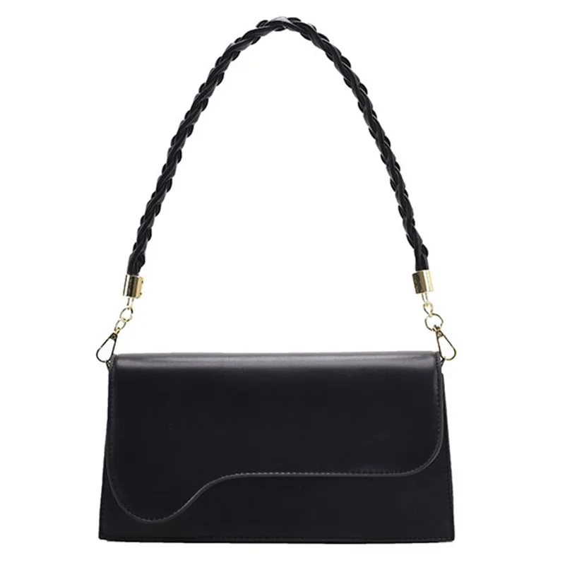 

2021 European And American Fashion New Women's Shoulder Bag Woven Shoulder Strap Flip Handbag, Casual Simple Diagonal Bag YGH437